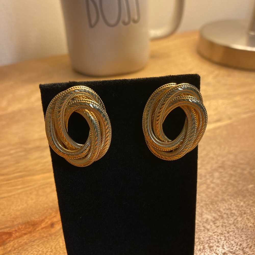 Vintage Gold Rope Golden Girls Era Earrings
